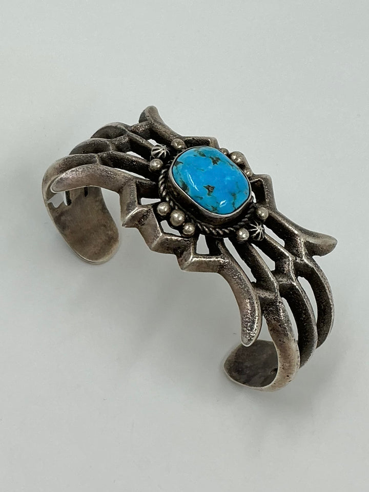 Vintage Spiderweb Kingman Turquoise Cuff Bracelet