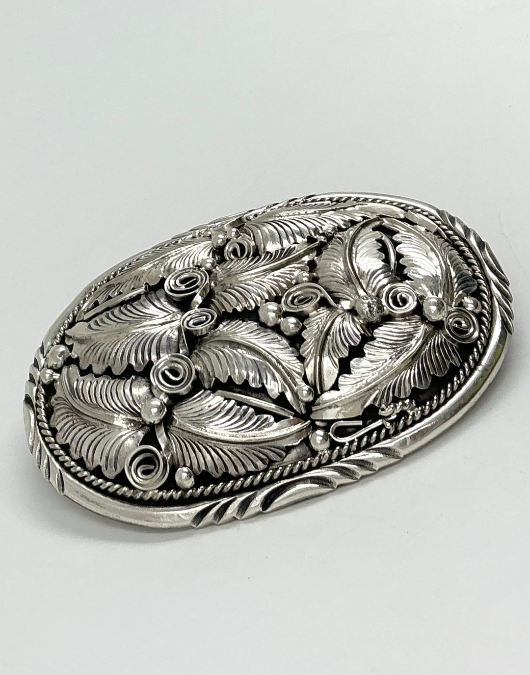 Navajo Traditional Leaf Design Belt Buckle