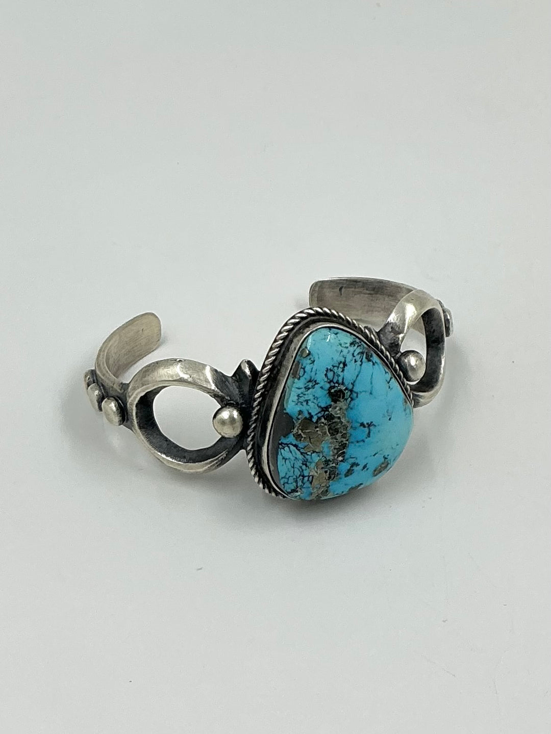 Vintage Spider Web Kingman Turquoise with Pyrite Cuff Bracelet
