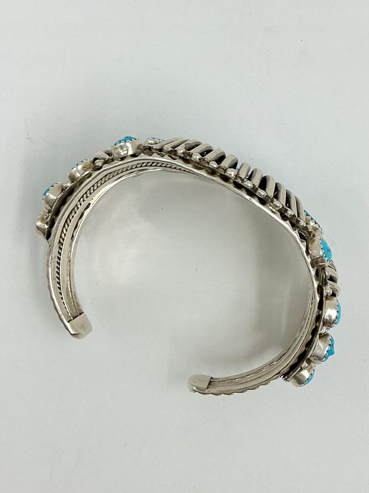 Navajo Pawn Sleeping Beauty Turquoise Naja Cuff Bracelet
