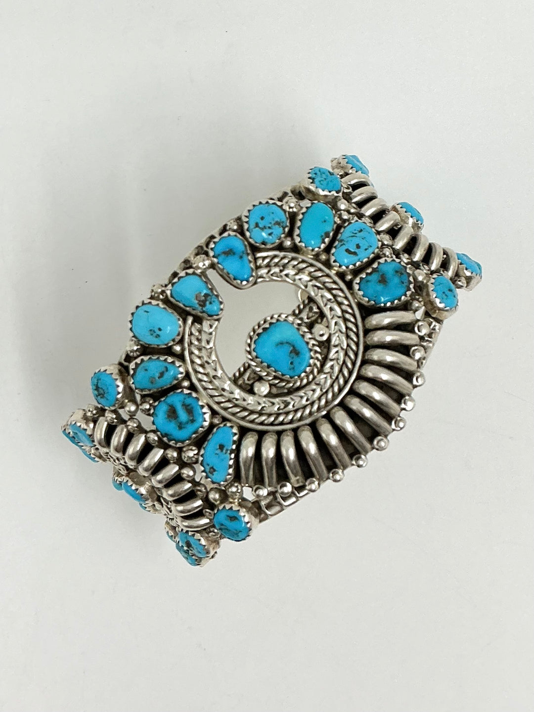 Navajo Pawn Sleeping Beauty Turquoise Naja Cuff Bracelet