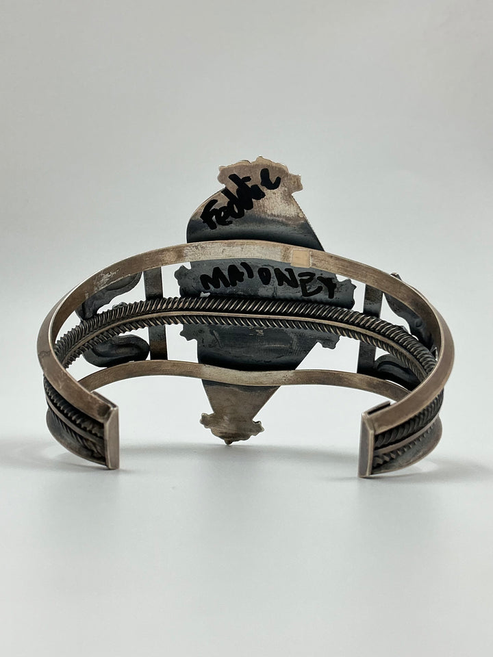 Vintage Spider Web Kingman Turquoise Cuff Bracelet