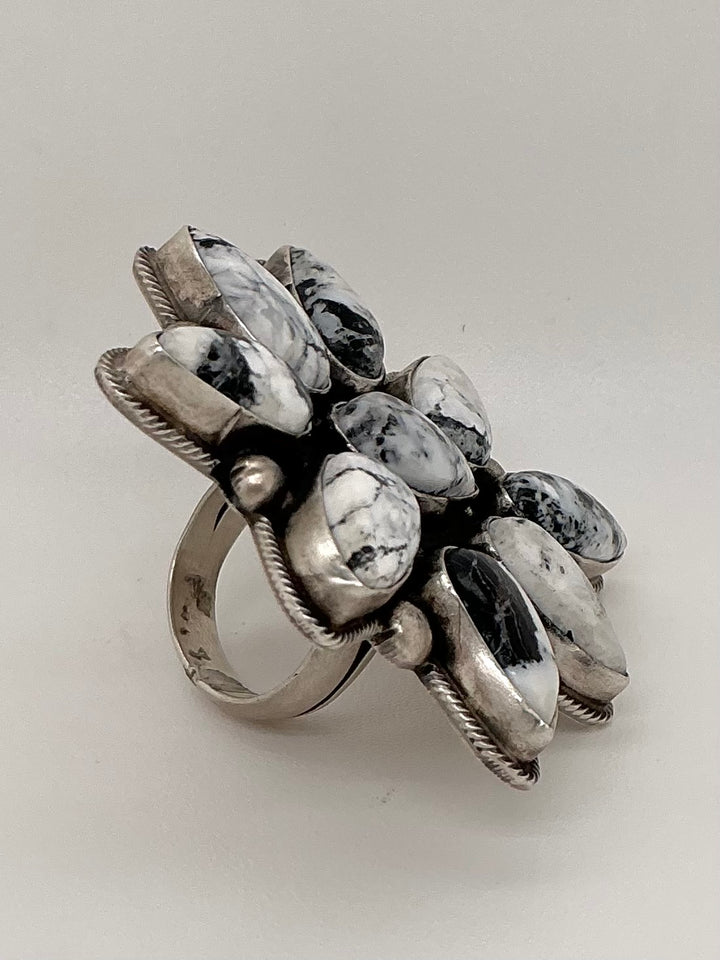 White Buffalo Flower Ring