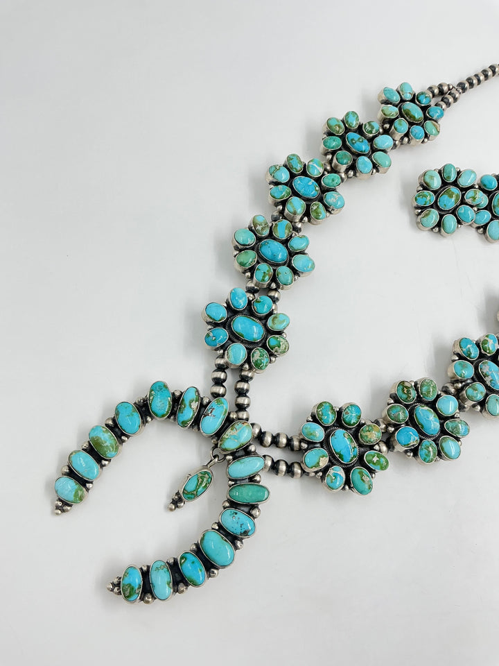 Navajo Sonoran Gold Turquoise Cluster Necklace