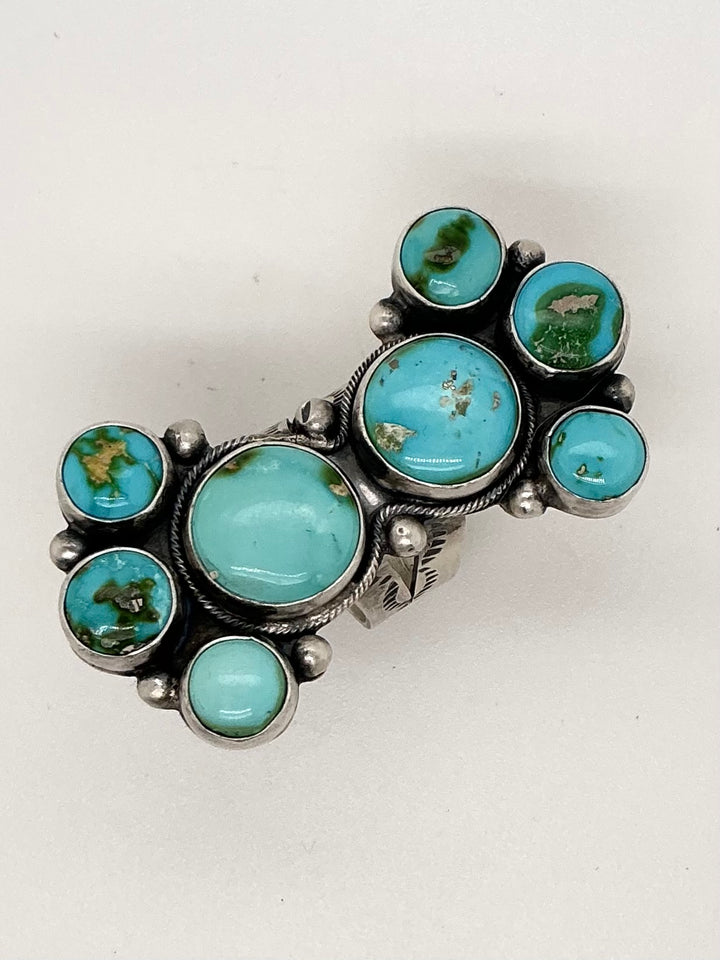 Navajo Sonoran Gold Turquoise Hourglass Ring