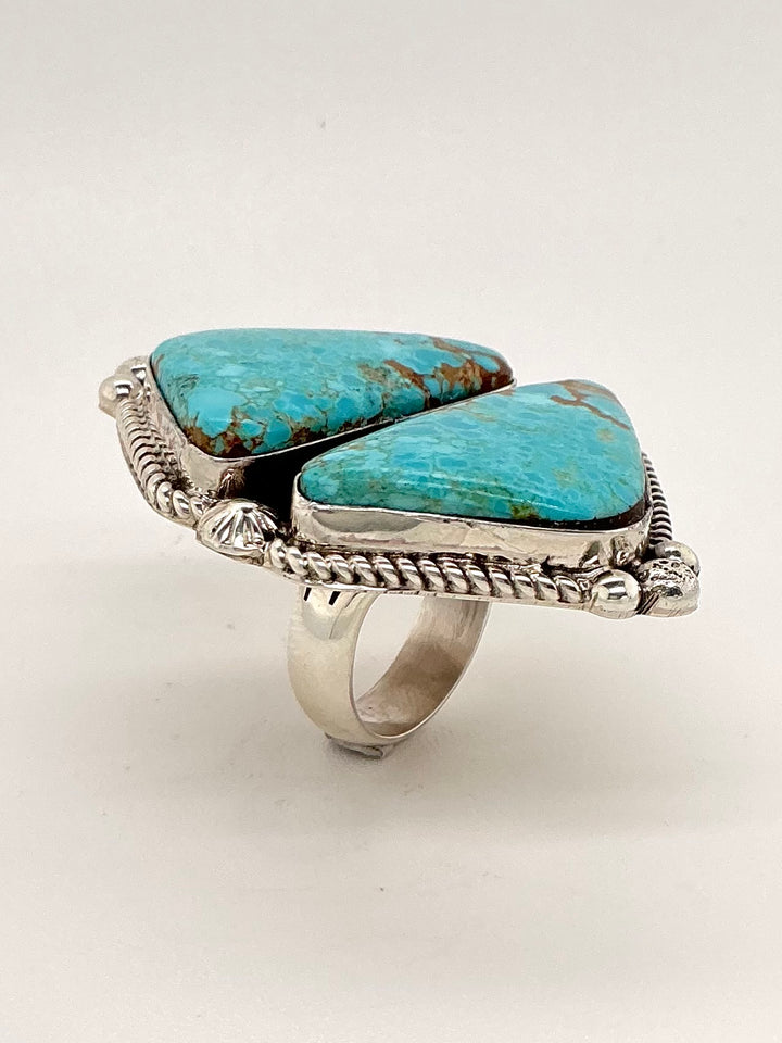 Kingman Turquoise Triangles Ring