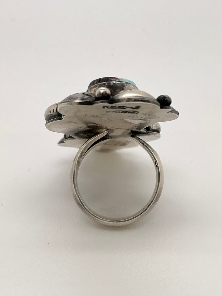 Navajo Golden Hills Turquoise Long Ring