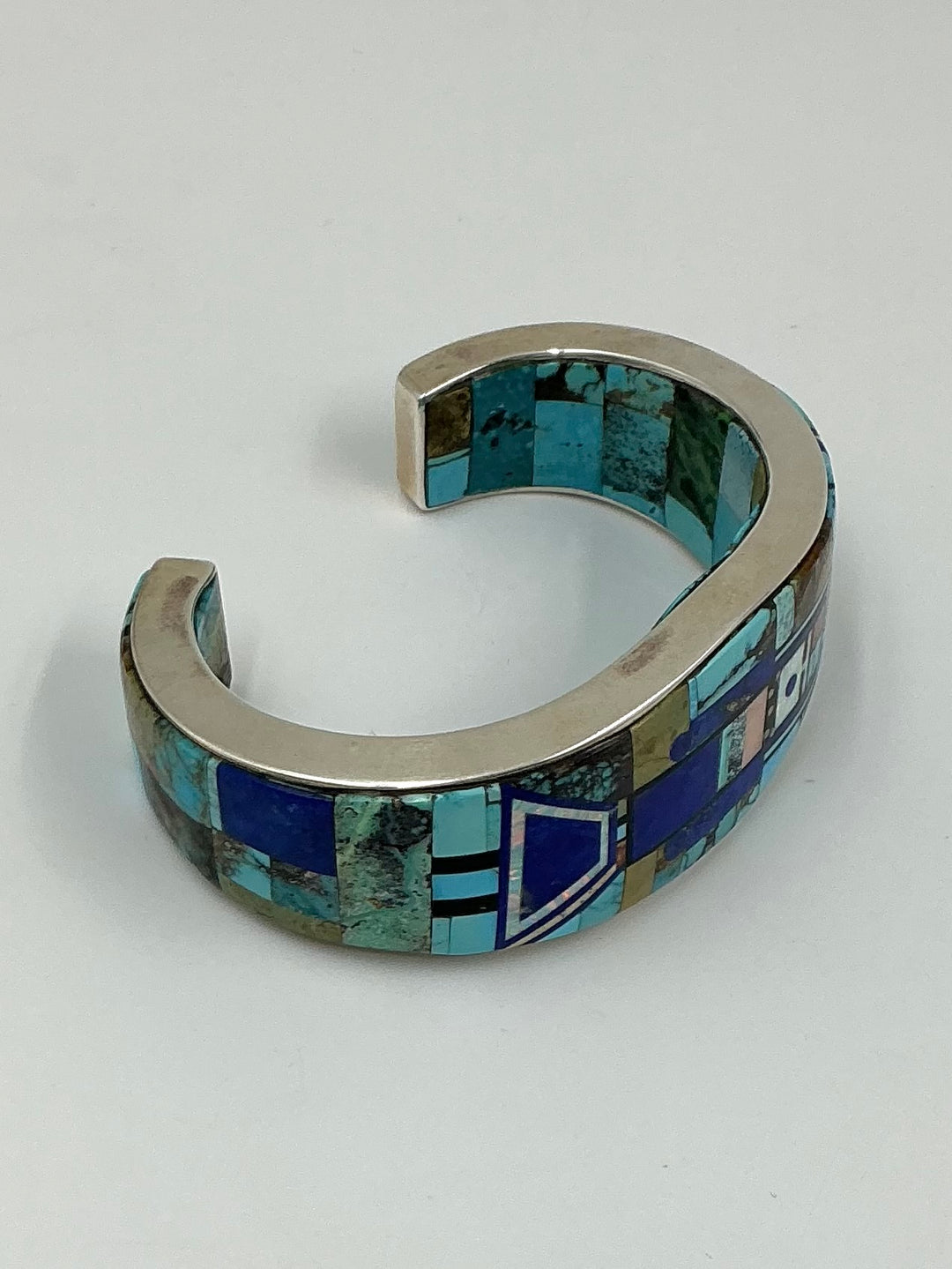 Navajo Multi Stone Variety Inlaid Kachina Cuff Bracelet