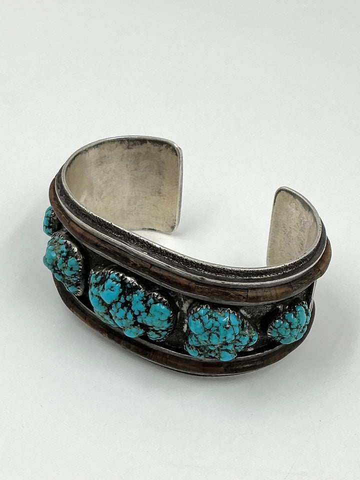 Vintage/Pawn Wood Outline Kingman Turquoise Cuff