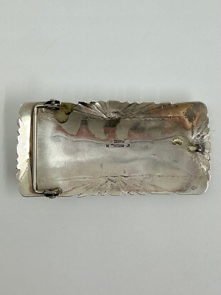 Navajo Sleeping Beauty Turquoise Rectangle Belt Buckle