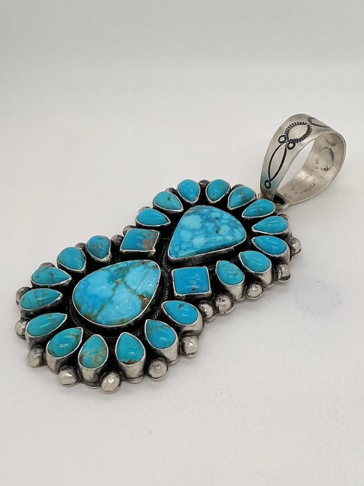 Navajo Long Kingman Turquoise Pendant