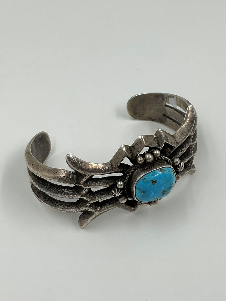 Vintage Spiderweb Kingman Turquoise Cuff Bracelet
