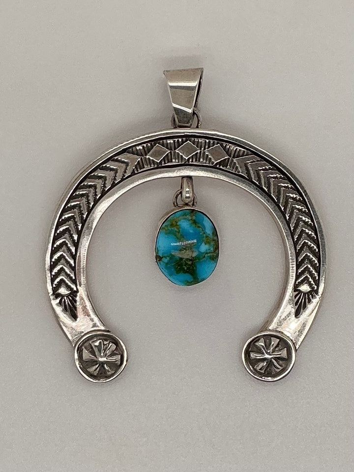 Navajo Sonoran Gold Turquoise Naja Pendant