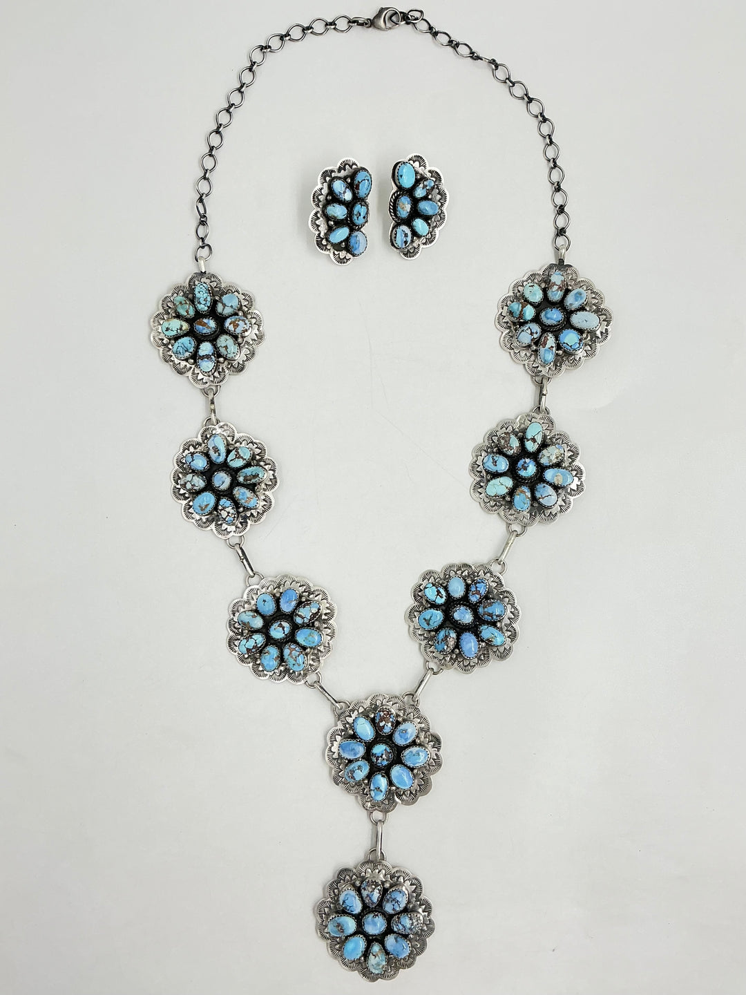 Navajo Golden Hills Turquoise Large Lariat Necklace