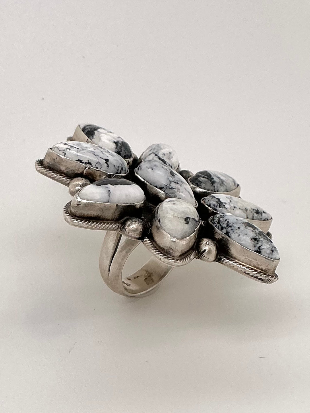 White Buffalo Flower Ring