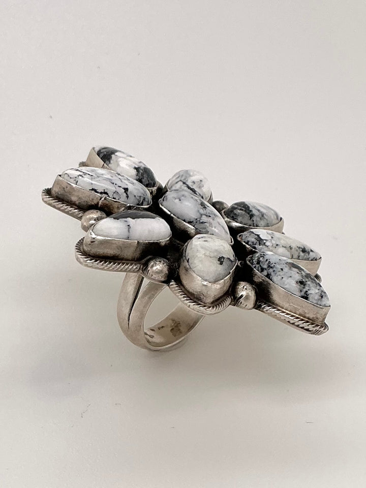 White Buffalo Flower Ring