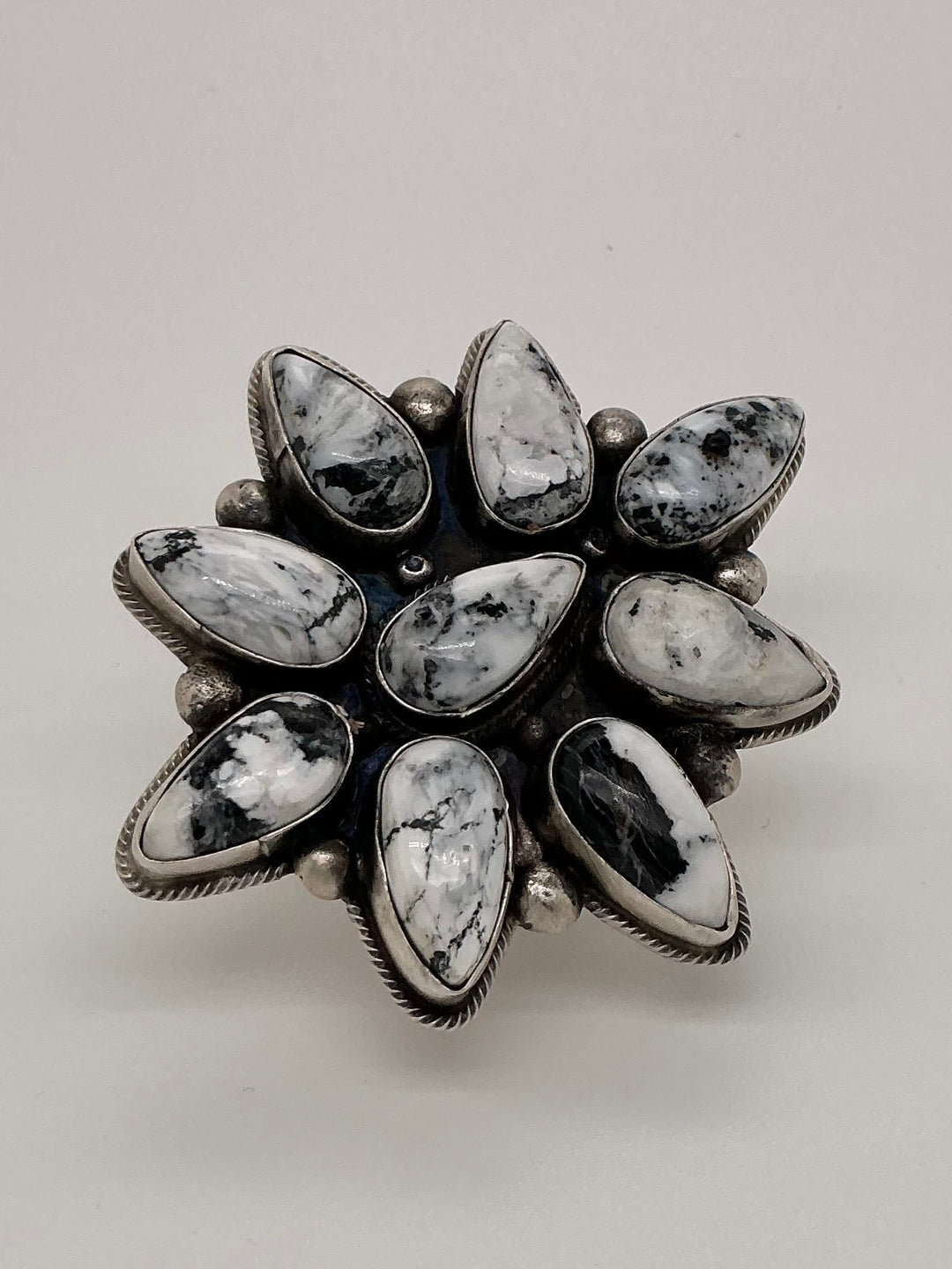 White Buffalo Flower Ring