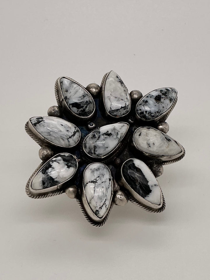 White Buffalo Flower Ring