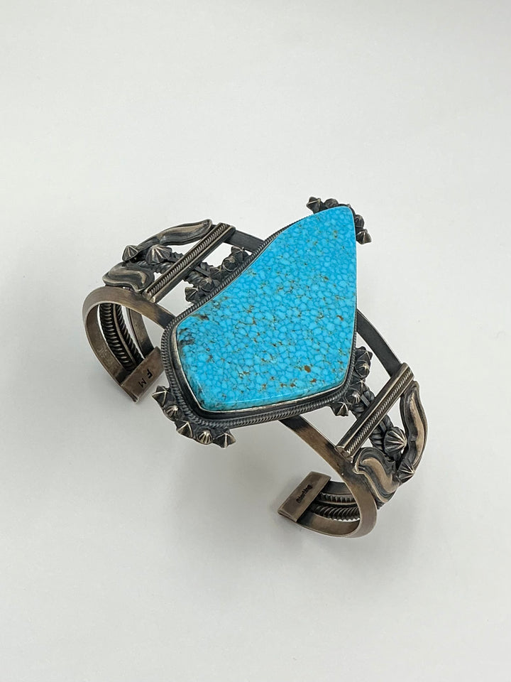 Vintage Spider Web Kingman Turquoise Cuff Bracelet