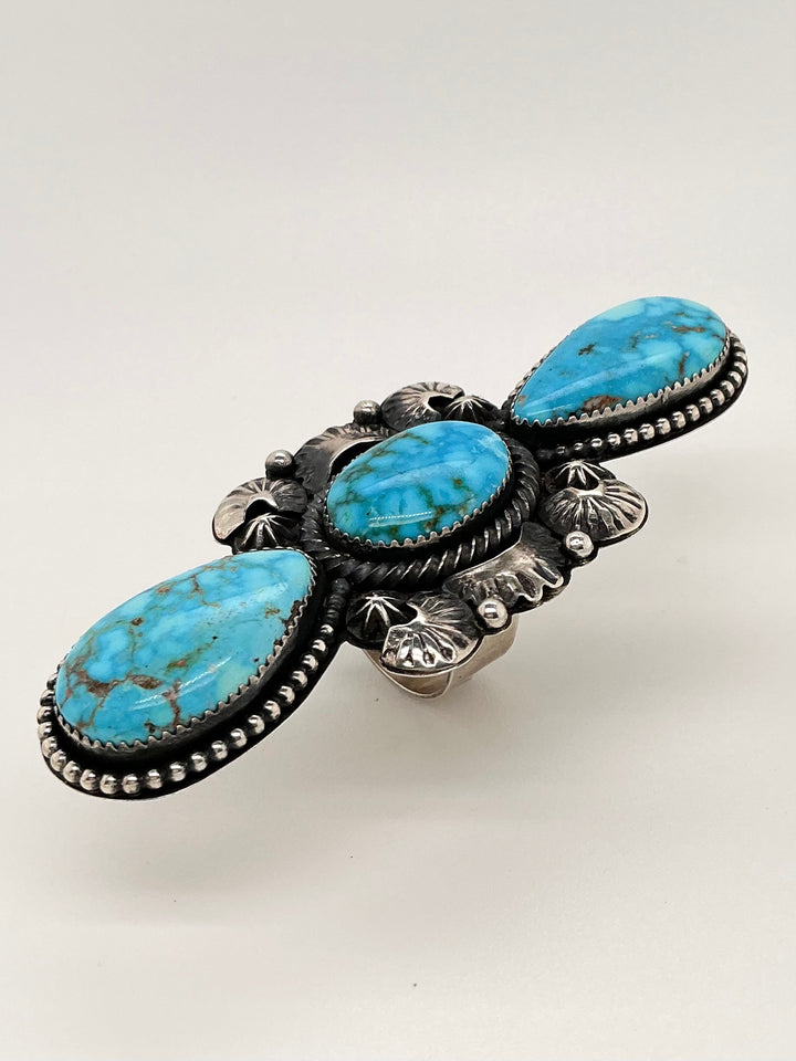 Navajo Sonoran Gold Turquoise Long Adjustable Ring