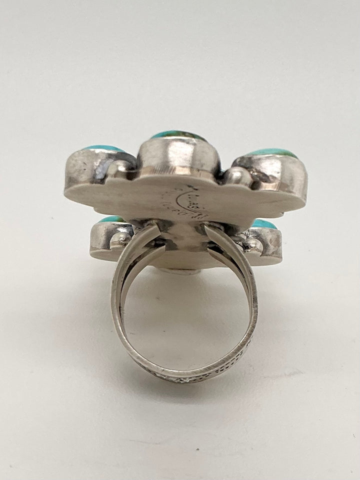 Navajo Sonoran Gold Turquoise Hourglass Ring