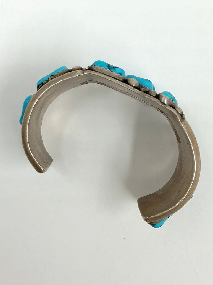Vintage Navajo Multi-Stone Sleeping Beauty Turquoise Cuff Bracelet