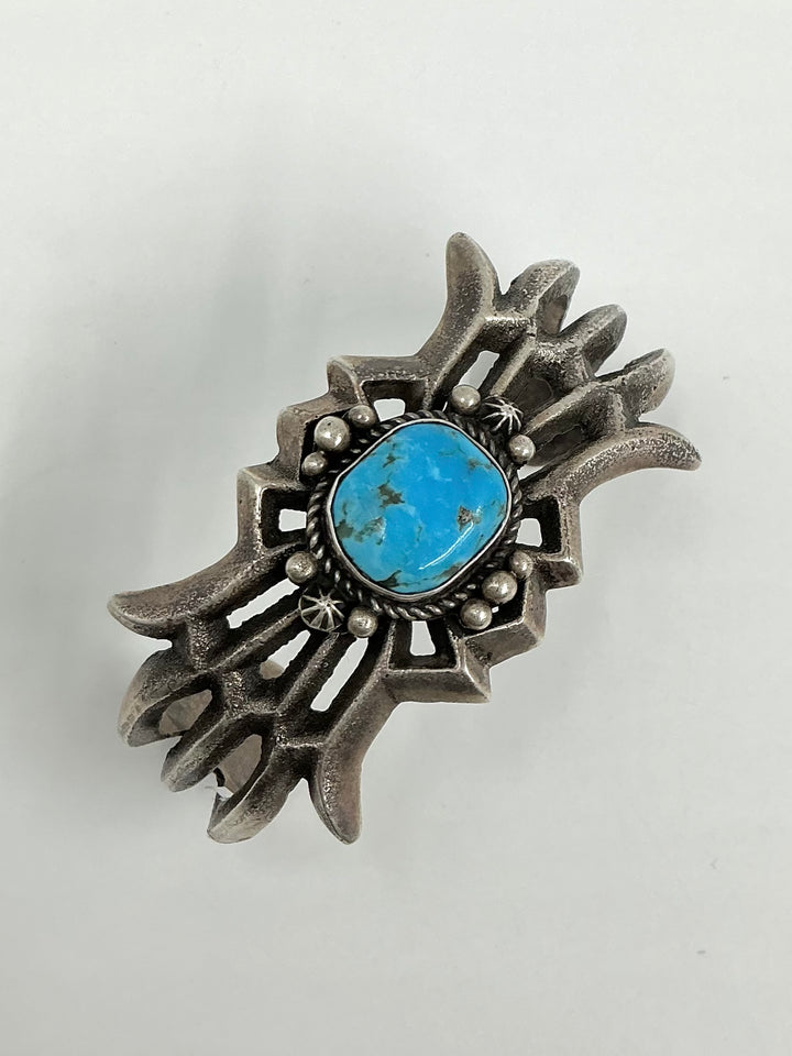 Vintage Spiderweb Kingman Turquoise Cuff Bracelet
