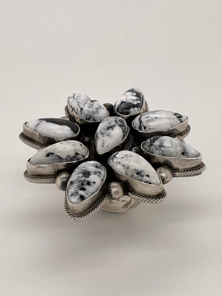 White Buffalo Flower Ring