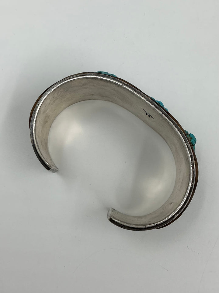 Vintage/Pawn Wood Outline Kingman Turquoise Cuff