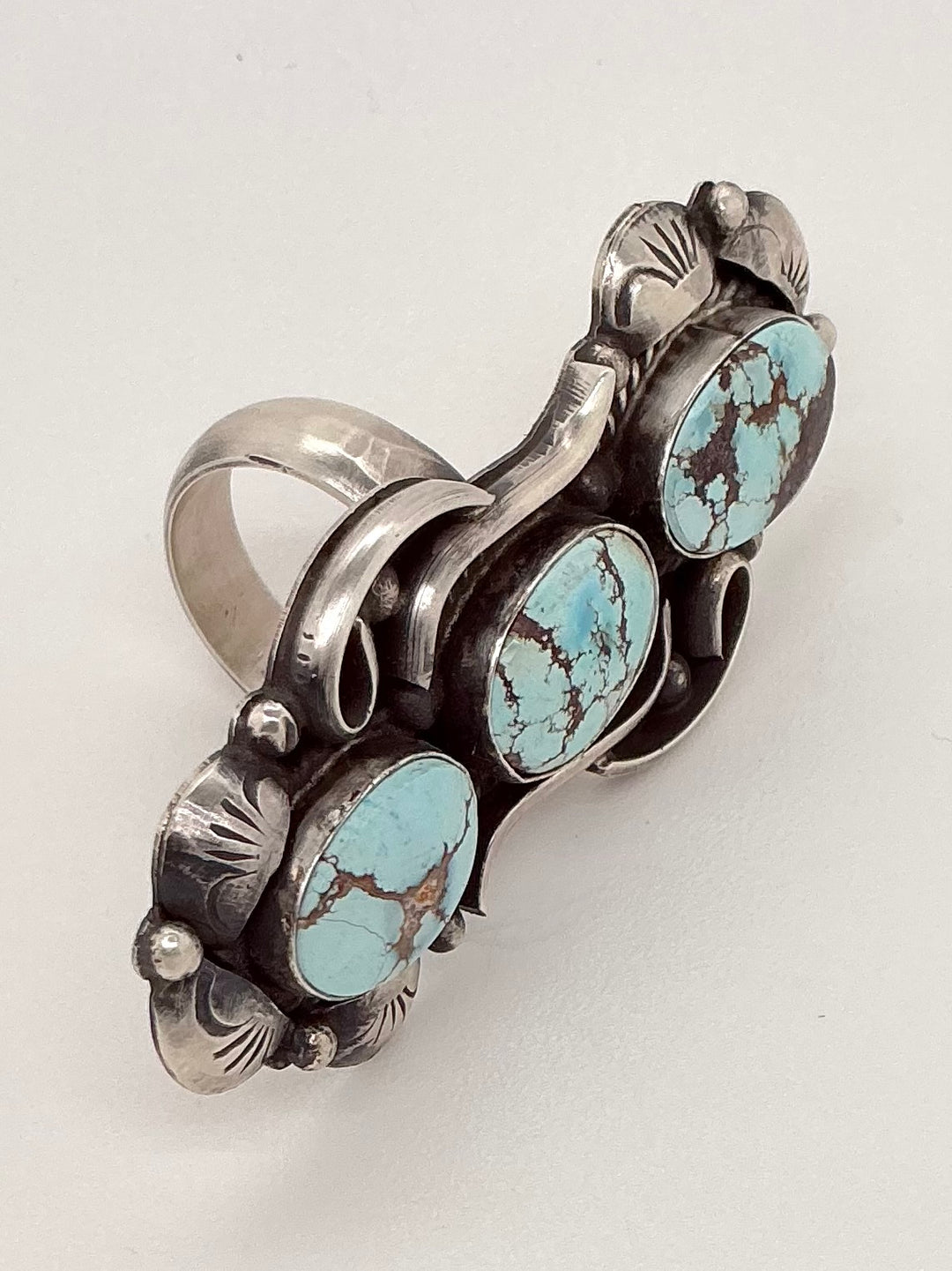 Navajo Golden Hills Turquoise Long Ring