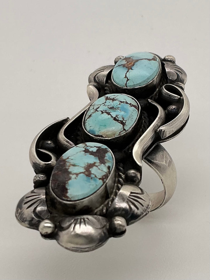Navajo Golden Hills Turquoise Long Ring