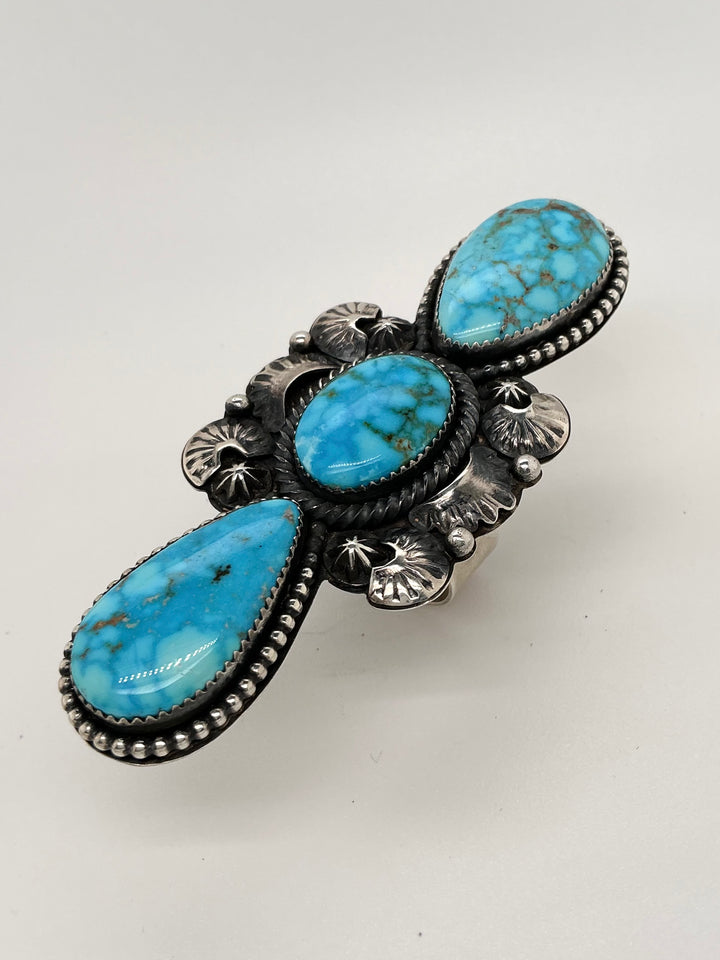 Navajo Sonoran Gold Turquoise Long Adjustable Ring