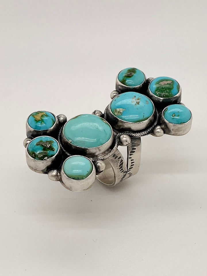 Navajo Sonoran Gold Turquoise Hourglass Ring