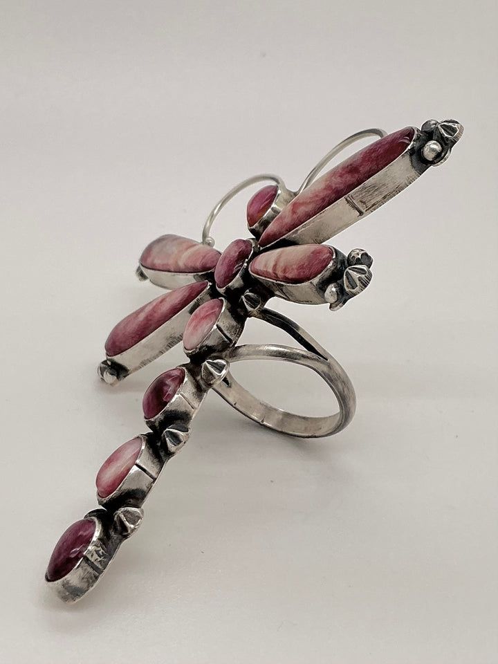 Purple Spiny Oyster Dragonfly Ring