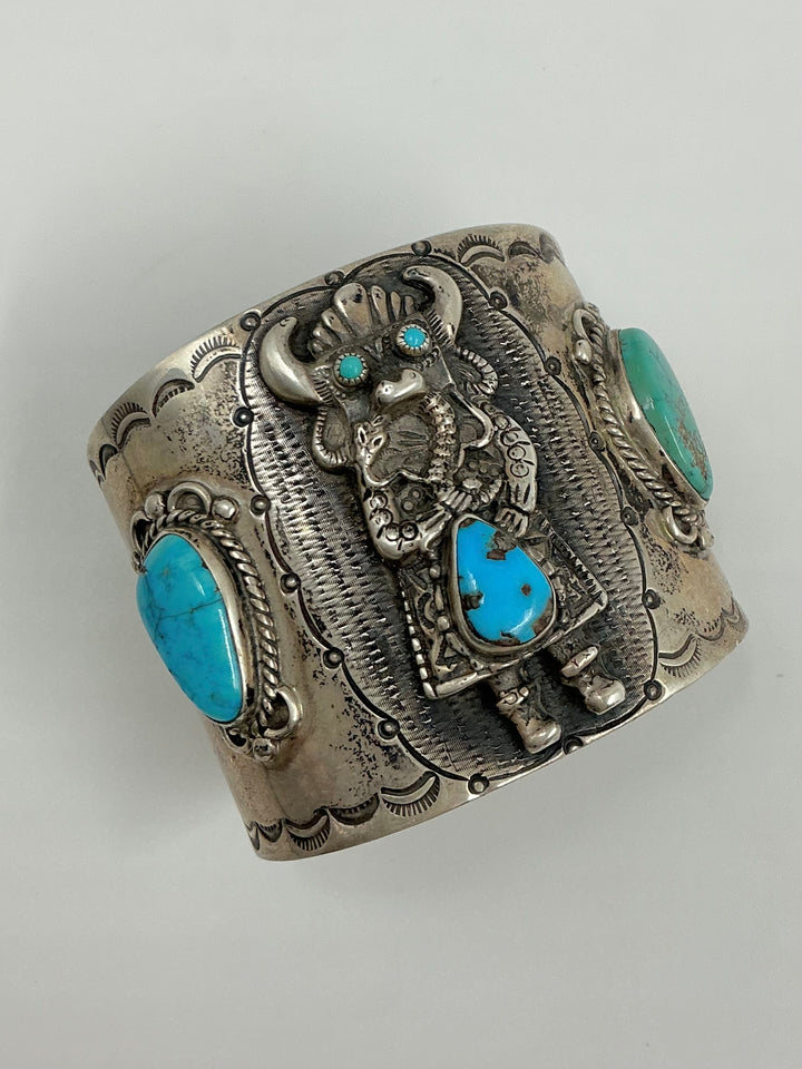 Vintage/Pawn Kingman Turquoise Kachina Cuff Bracelet