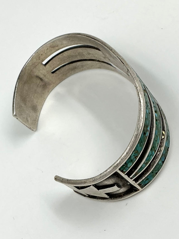 Vintage/Pawn Chip Inlay Royston Sleeping Beauty Turquoise Cuff Bracelet