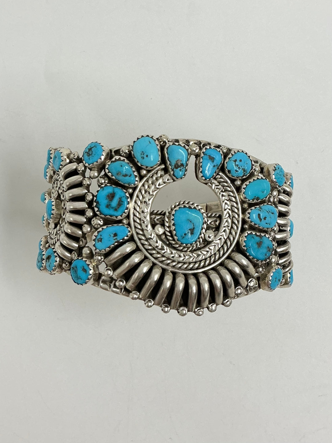 Navajo Pawn Sleeping Beauty Turquoise Naja Cuff Bracelet