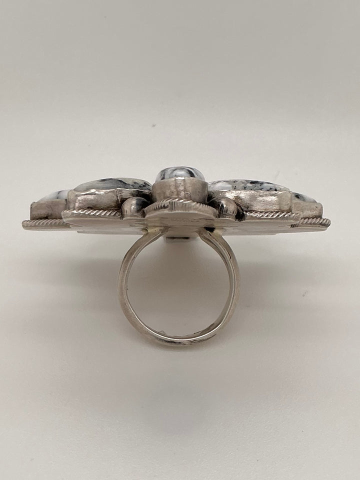White Buffalo Flower Ring