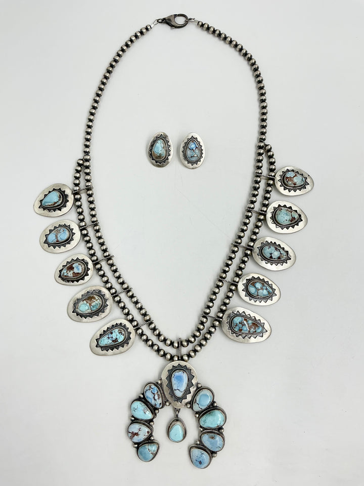 Navajo Golden Hills Turquoise Intricate Necklace