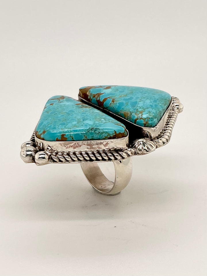 Kingman Turquoise Triangles Ring