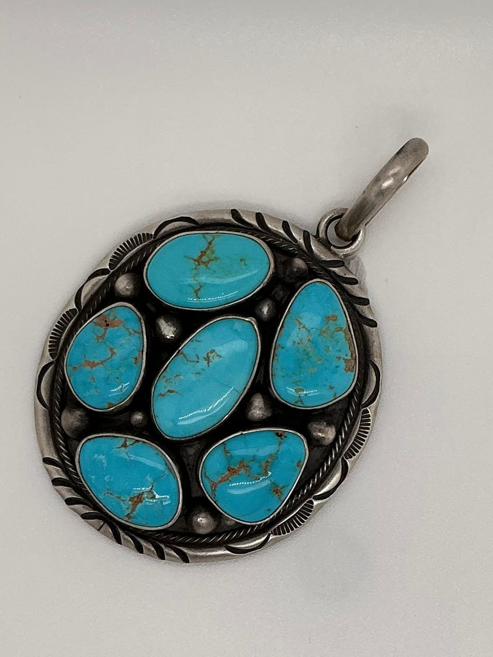 Navajo Kingman Turquoise Cluster Pendant