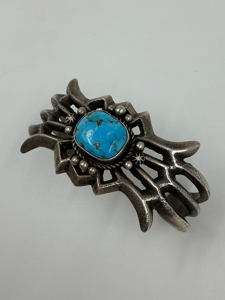 Vintage Spiderweb Kingman Turquoise Cuff Bracelet