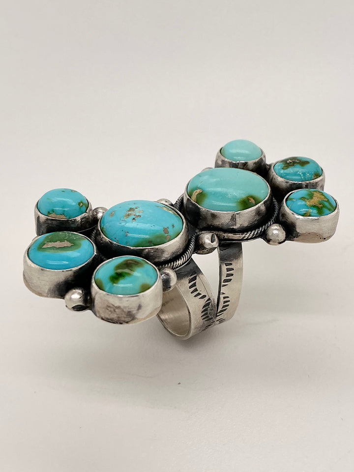 Navajo Sonoran Gold Turquoise Hourglass Ring