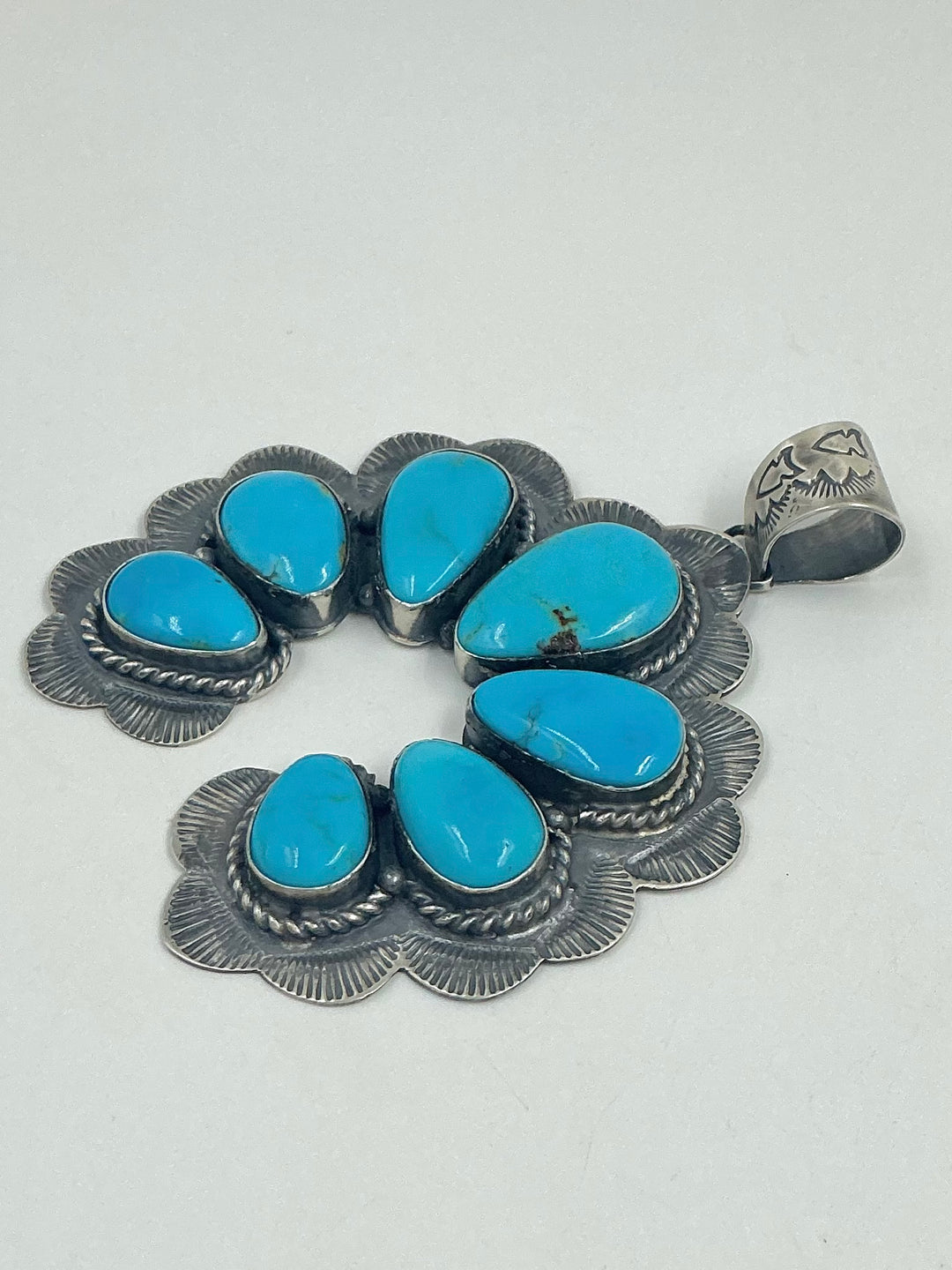 Kingman Turquoise Naja Flower Pendant