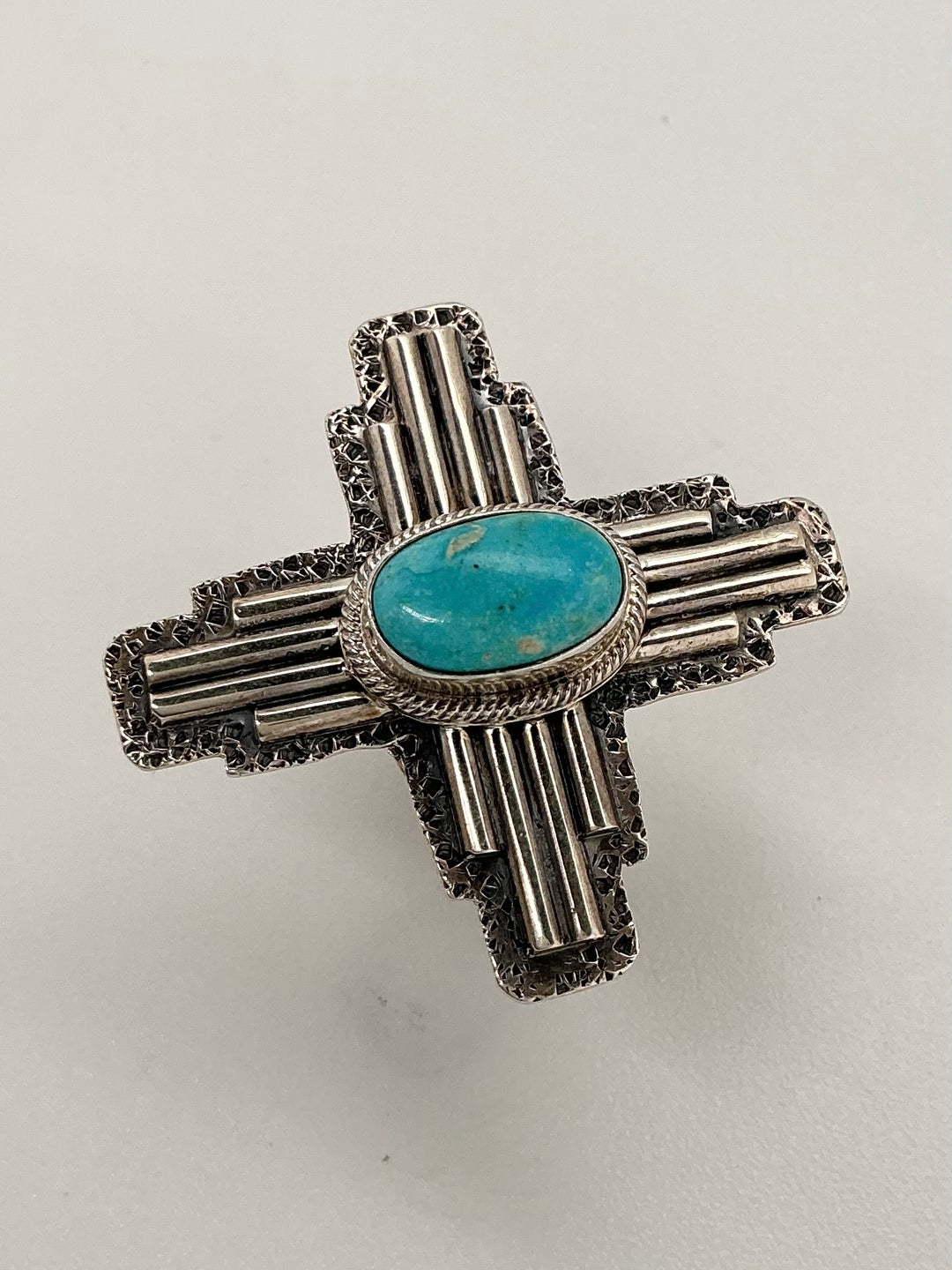 Sonoran Gold Turquoise Zia Symbol Ring Outlined