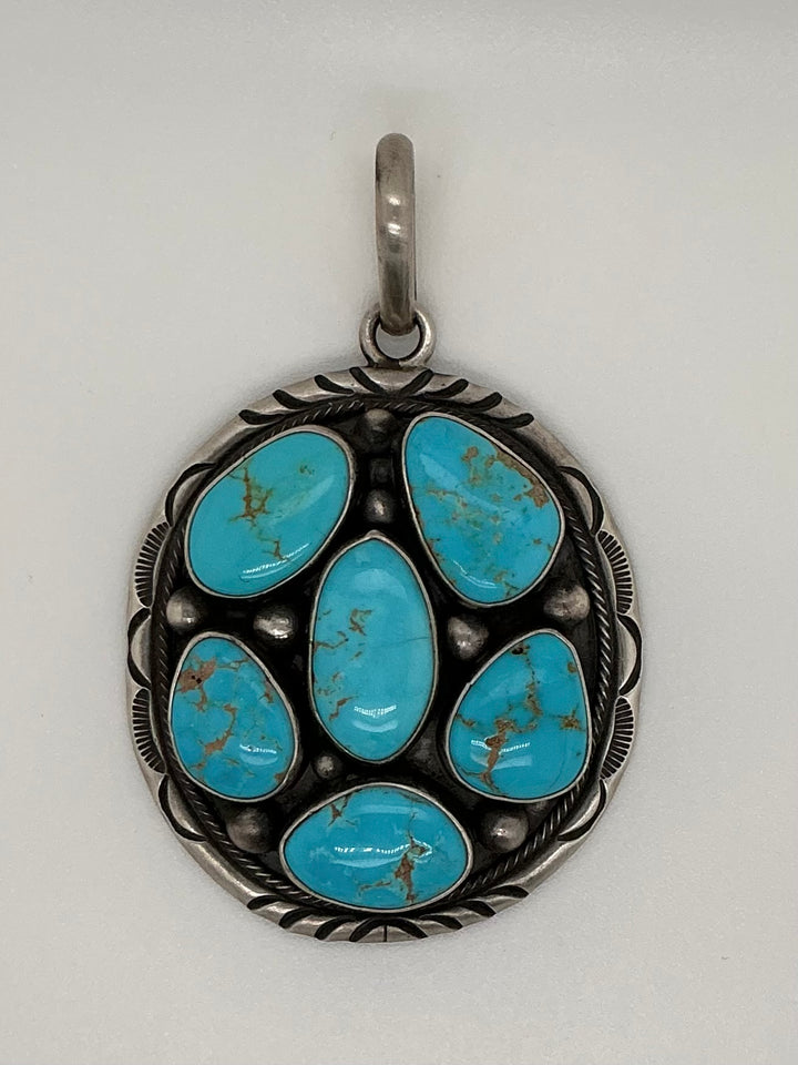 Navajo Kingman Turquoise Cluster Pendant