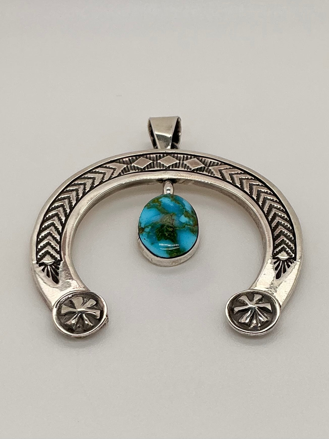 Navajo Sonoran Gold Turquoise Naja Pendant