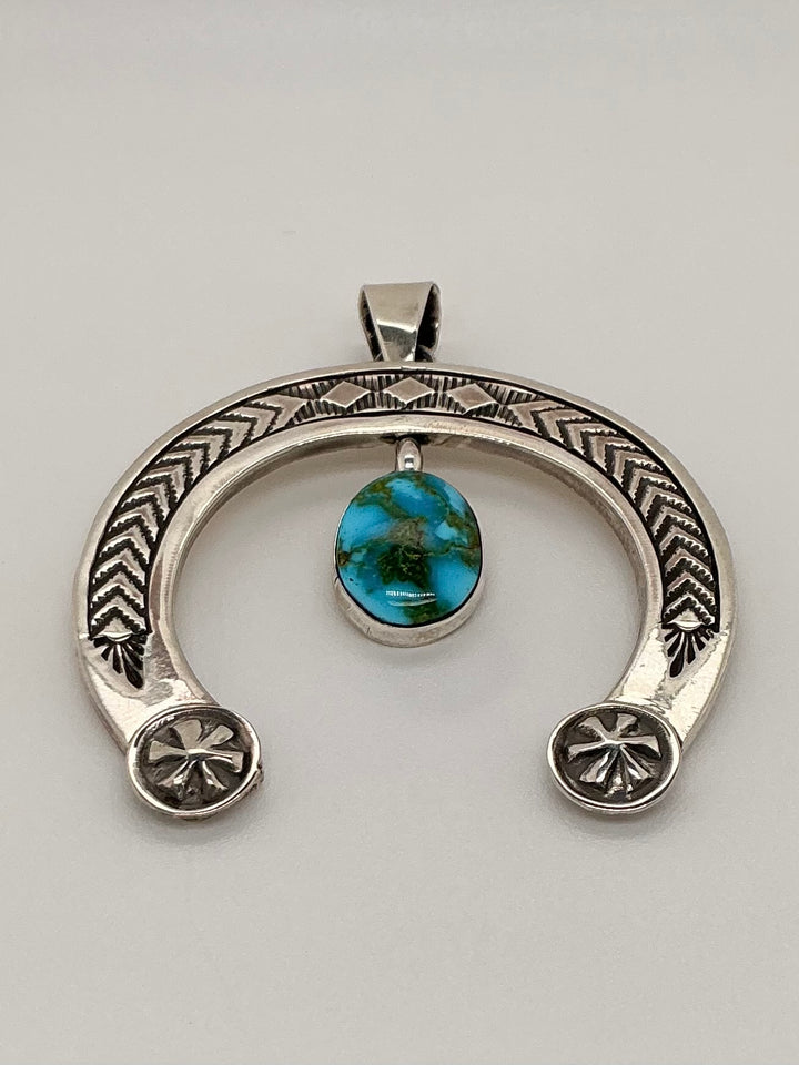 Navajo Sonoran Gold Turquoise Naja Pendant