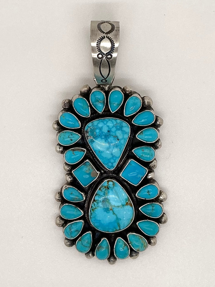 Navajo Long Kingman Turquoise Pendant