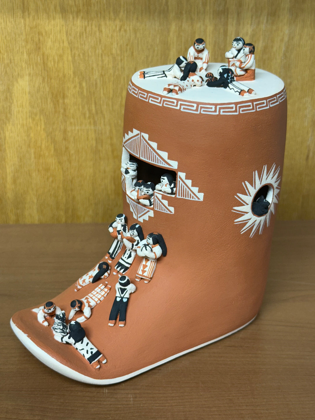 Intricate Moccassin-Boot Story Teller by Dena Suina Pot